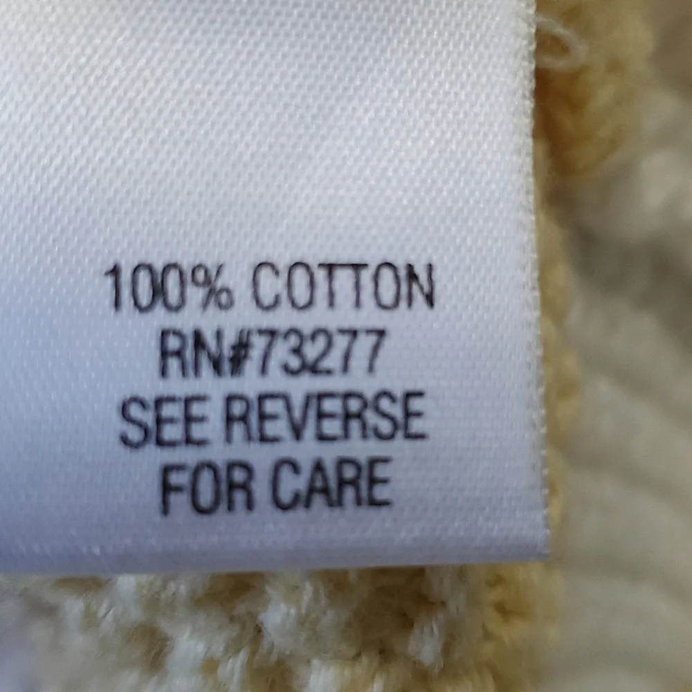 CROFT & BARROW, lightweight 100% cotton yellow and white sweater. - Picture 10 of 12